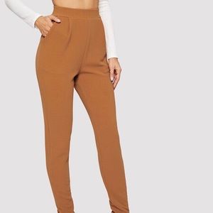 SHEIN Brown High-Waisted Pants